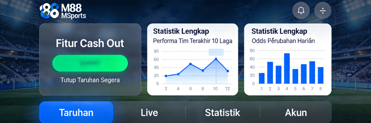Fitur cash out dan statistik lengkap di platform M88 MSports untuk taruhan yang lebih cerdas
