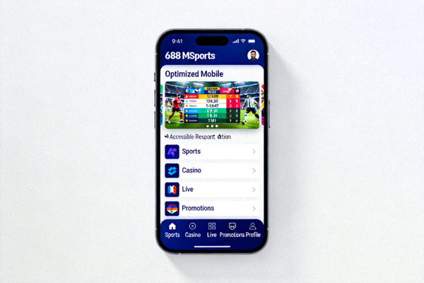 Tampilan versi mobile M88 MSports yang dioptimalkan untuk penggunaan di smartphone dengan menu yang mudah diakses